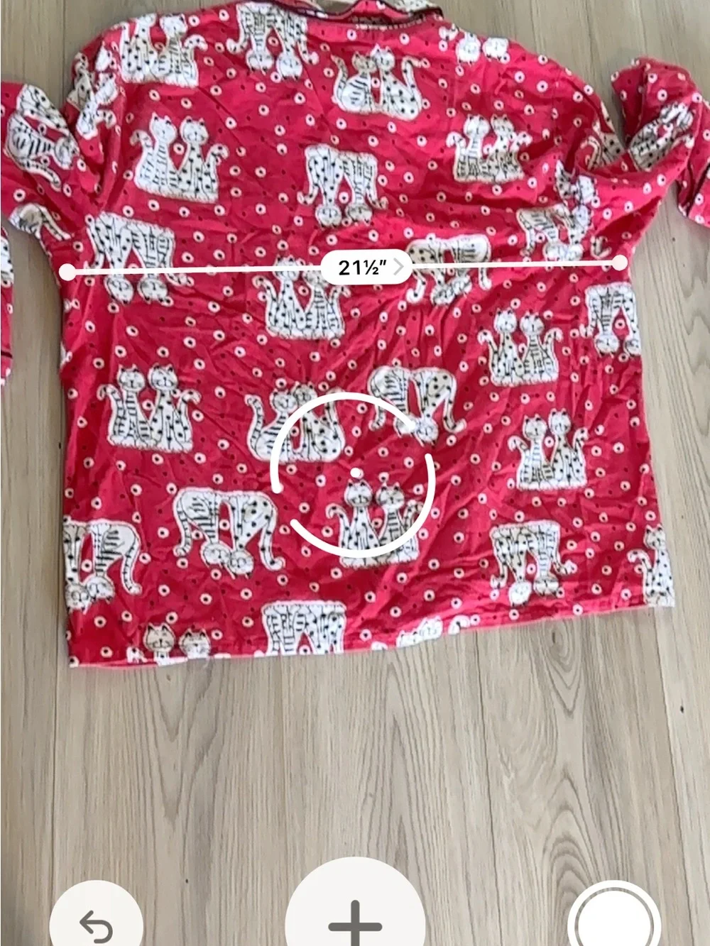 PJ Salvage Red Flannel Cat Pajama Button Front Long Sleeve Sleep Shirt